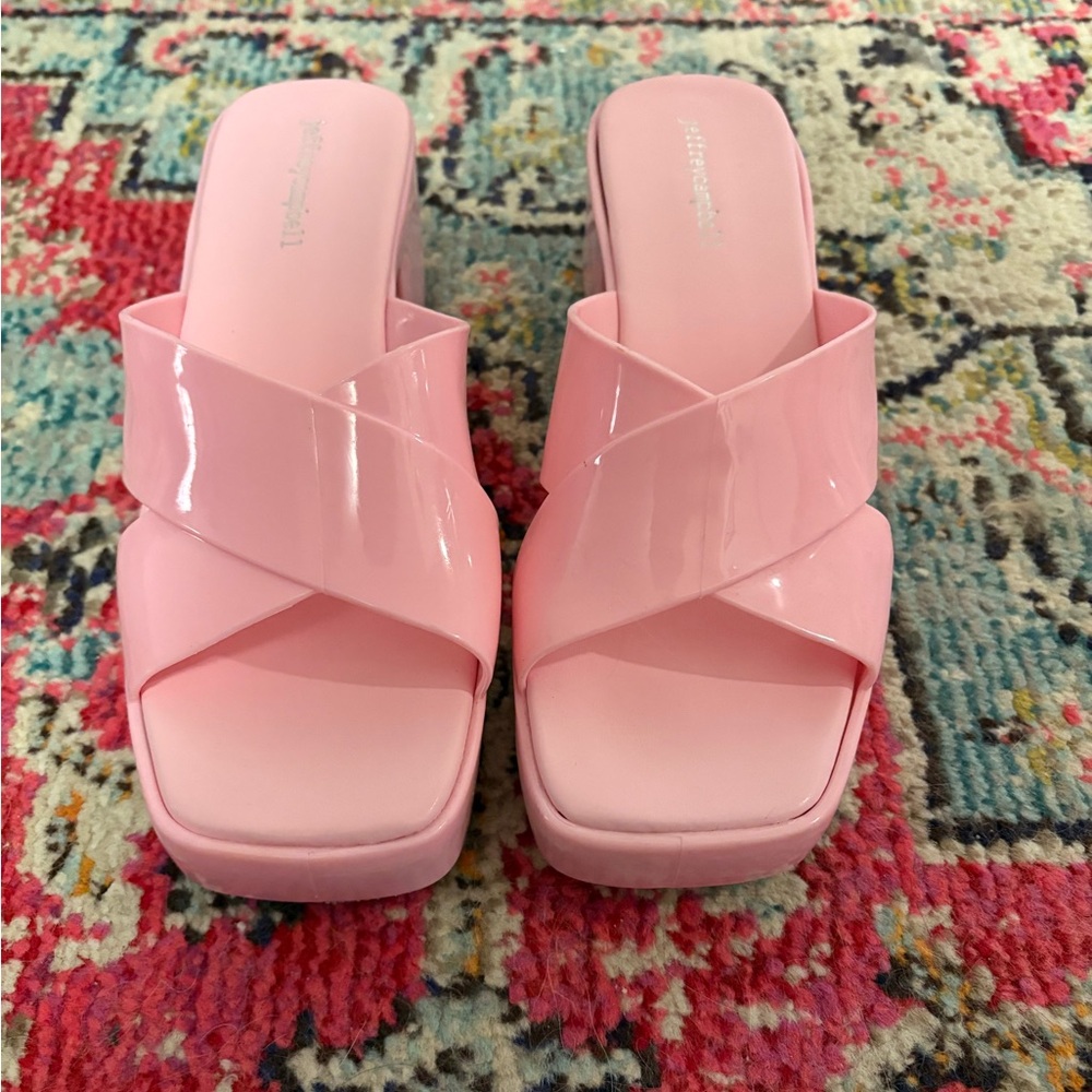 Jeffrey Campbell Bubblegum Pink Wedged Sandals | size 9